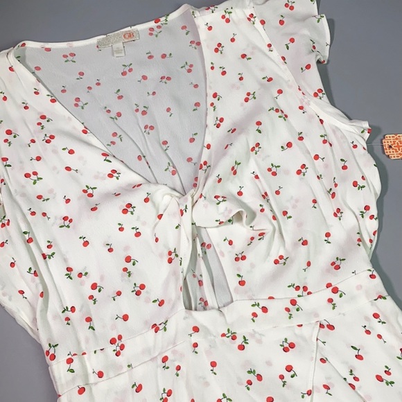NWT GB Cherry Print #736 Twist Front Dress - Picture 6 of 8